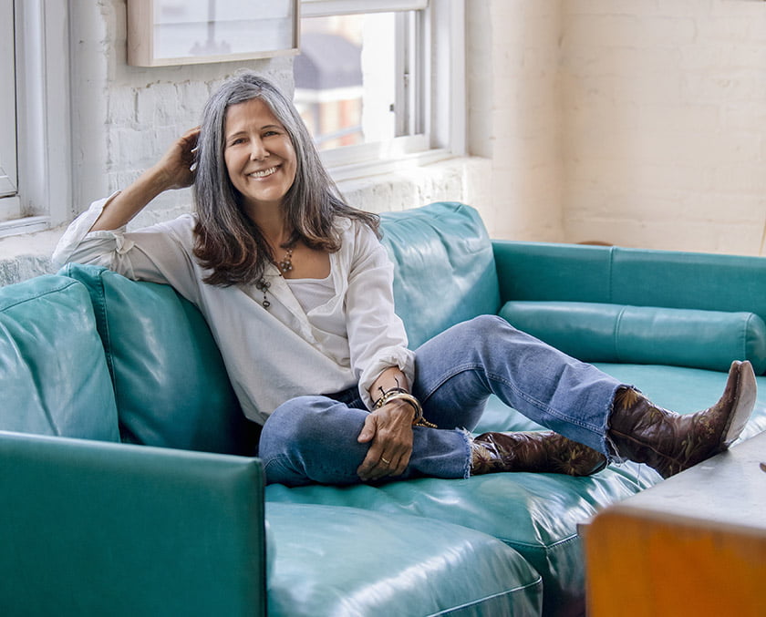 Umanoff enjoys hand-drawing new pieces in her lofty home workspace. Portrait: Todd Wright